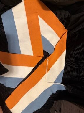Anti-Magic Academy The 35th Test Platoon-Striped Orange White & Light Blue Scarf
